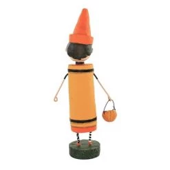 Lori Mitchell 7.5" Orange Crayon Figurine Halloween Coloring - Decorative Figurines