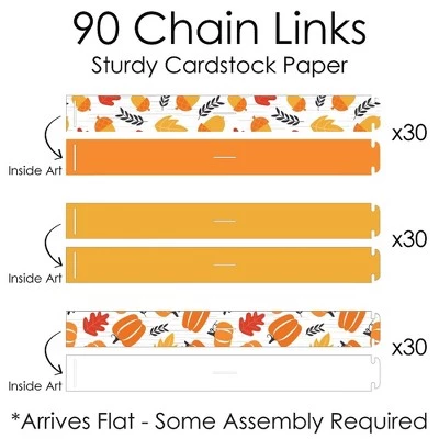 Big Dot of Happiness Fall Pumpkin - 90 Chain Links & 30 Paper Tassels Decoration Kit - Halloween or Thanksgiving Party Paper Chains Garland - 21 feet 4 Big Dot of Happiness Fall Pumpkin - 90 Chain Links & 30 Paper Tassels Decoration Kit - Halloween or Thanksgiving Party Paper Chains Garland - 21 feet - Image 4