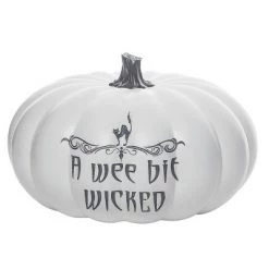 Transpac Resin 13.5 in. White Halloween Pumpkin Table Decor