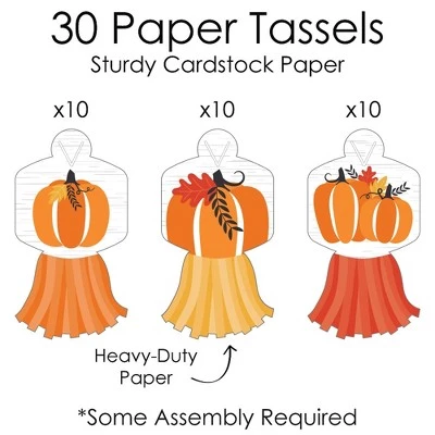 Big Dot of Happiness Fall Pumpkin - 90 Chain Links & 30 Paper Tassels Decoration Kit - Halloween or Thanksgiving Party Paper Chains Garland - 21 feet 5 Big Dot of Happiness Fall Pumpkin - 90 Chain Links & 30 Paper Tassels Decoration Kit - Halloween or Thanksgiving Party Paper Chains Garland - 21 feet - Image 5