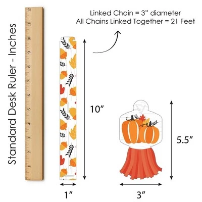 Big Dot of Happiness Fall Pumpkin - 90 Chain Links & 30 Paper Tassels Decoration Kit - Halloween or Thanksgiving Party Paper Chains Garland - 21 feet 6 Big Dot of Happiness Fall Pumpkin - 90 Chain Links & 30 Paper Tassels Decoration Kit - Halloween or Thanksgiving Party Paper Chains Garland - 21 feet - Image 6