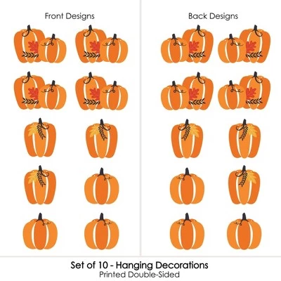 Big Dot of Happiness Hanging Fall Pumpkin - Outdoor Halloween or Thanksgiving Party Hanging Porch and Tree Yard Decorations - 10 Pieces 2 Big Dot of Happiness Hanging Fall Pumpkin - Outdoor Halloween or Thanksgiving Party Hanging Porch and Tree Yard Decorations - 10 Pieces - Image 2