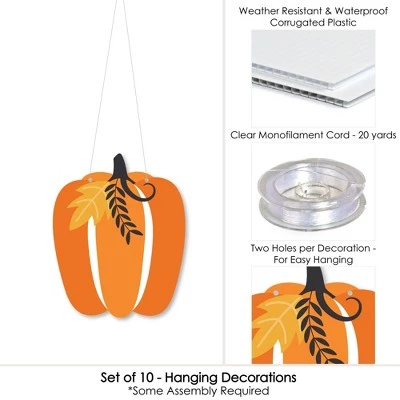 Big Dot of Happiness Hanging Fall Pumpkin - Outdoor Halloween or Thanksgiving Party Hanging Porch and Tree Yard Decorations - 10 Pieces 3 Big Dot of Happiness Hanging Fall Pumpkin - Outdoor Halloween or Thanksgiving Party Hanging Porch and Tree Yard Decorations - 10 Pieces - Image 3