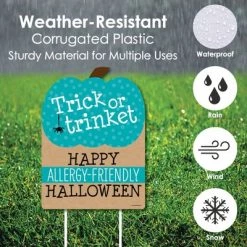 Big Dot of Happiness Teal Pumpkin - Halloween Allergy Friendly Trick or Trinket Welcome Yard Sign -Halloween Decorations Sales Store unnamed file 3094