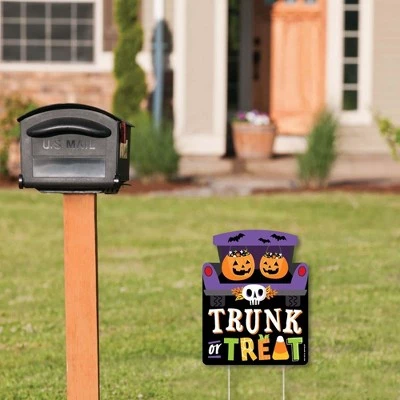Big Dot of Happiness Trunk or Treat - Outdoor Lawn Sign - Halloween Car Parade Party Yard Sign - 1 Piece 1 Big Dot of Happiness Trunk or Treat - Outdoor Lawn Sign - Halloween Car Parade Party Yard Sign - 1 Piece