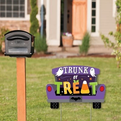 Big Dot of Happiness Trunk or Treat - Halloween Car Parade Party Yard Sign with Stakes - Double Sided Outdoor Lawn Sign - Set of 3 2 Big Dot of Happiness Trunk or Treat - Halloween Car Parade Party Yard Sign with Stakes - Double Sided Outdoor Lawn Sign - Set of 3 - Image 2
