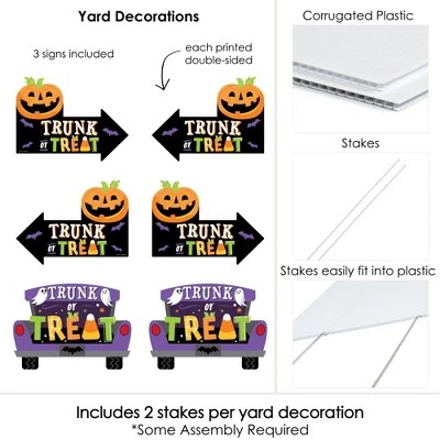 Big Dot of Happiness Trunk or Treat - Halloween Car Parade Party Yard Sign with Stakes - Double Sided Outdoor Lawn Sign - Set of 3 5 Big Dot of Happiness Trunk or Treat - Halloween Car Parade Party Yard Sign with Stakes - Double Sided Outdoor Lawn Sign - Set of 3 - Image 5