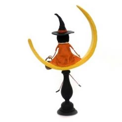 Lori Mitchell 12.0" Moonlight Magic Halloween Moon Witch - Decorative Figurines