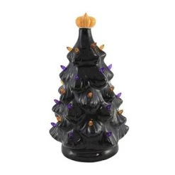 Roman Inc Halloween 12.0" 12" Led Vintage Black Tree Halloween Pumpkin Lighted - Decorative Figurines