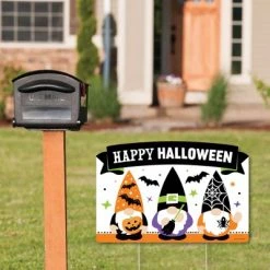 Big Dot of Happiness Halloween Gnomes - Spooky Fall Party Yard Sign Lawn Decorations - Happy Halloween Party Yardy Sign