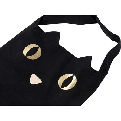 Juvale Black Cat Trick or Treat Tote Bag with Gold Foil Eyes, Halloween Party Decorations 3 Juvale Black Cat Trick or Treat Tote Bag with Gold Foil Eyes, Halloween Party Decorations - Image 3