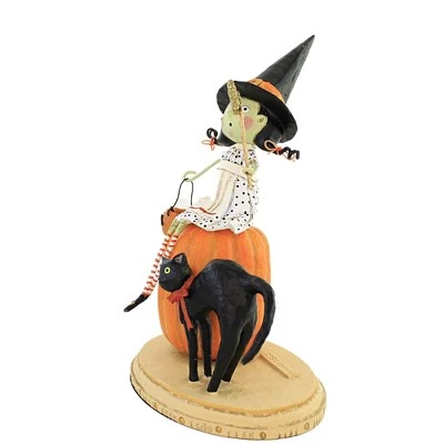 Lori Mitchell 9.5" Bewitched Halloween Black Cat Green - Decorative Figurines 2 Lori Mitchell 9.5" Bewitched Halloween Black Cat Green - Decorative Figurines - Image 2