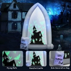 Costway 7 FT Halloween Inflatable Tombstone Yard Decoration w/Bat LED Projector -Halloween Decorations Sales Store unnamed file 3293