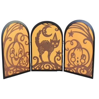 Bethany Lowe Designs Halloween 12.0" Spooky Tabletop Screen Black Cat Pumpkin - Decorative Sculptures 1 Bethany Lowe Designs Halloween 12.0" Spooky Tabletop Screen Black Cat Pumpkin - Decorative Sculptures