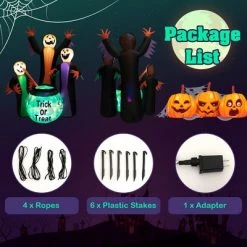 Costway 8FT Inflatable Halloween Witches Holding Cauldron Yard Decor w/ Colorful Lights -Halloween Decorations Sales Store unnamed file 3318