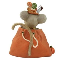 Bethany Lowe Designs Halloween 4.25" Halloween Nibbles Mouse Trick Or Treat Apple - Decorative Figurines