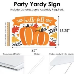 Big Dot of Happiness Fall Pumpkin - Halloween or Thanksgiving Party Yard Sign Lawn Decorations - Hello Fall Party Yardy Sign -Halloween Decorations Sales Store unnamed file 334