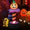 Costway 6 FT Halloween Inflatable Pumpkin Road Sign Festival Decor w/Rotating Flame Lamp