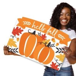 Big Dot of Happiness Fall Pumpkin - Halloween or Thanksgiving Party Yard Sign Lawn Decorations - Hello Fall Party Yardy Sign -Halloween Decorations Sales Store unnamed file 335