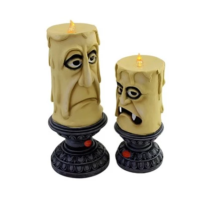 Transpac Halloween 8.25" Spooky Candles Light Up Pillar Led - Decorative Figurines 2 Transpac Halloween 8.25" Spooky Candles Light Up Pillar Led - Decorative Figurines - Image 2