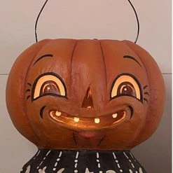 Bethany Lowe Designs Bethany Lowe Halloween 8.0" Magic Pumpkinny Lantern Johanna Parker Spooky Paper - Decorative Figurines