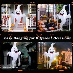 Costway 5 FT Tall Halloween Inflatable Hanging Ghost Blow-up Yard Decoration w/LED Light -Halloween Decorations Sales Store unnamed file 3398