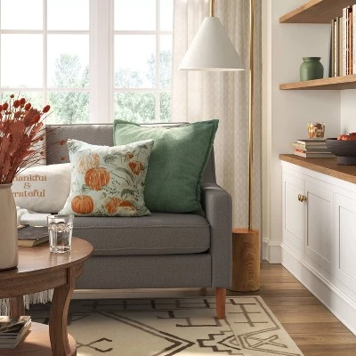 Pumpkin Square Throw Pillow Green/Orange - Threshold™ 1 Pumpkin Square Throw Pillow Green/Orange - Threshold™