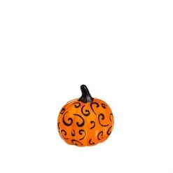 Evergreen Enterprises Inc Halloween 8.75" Printed Ceramic Pumpkins Set/3 Bats Stars Swirls - Decorative Figurines -Halloween Decorations Sales Store unnamed file 3417