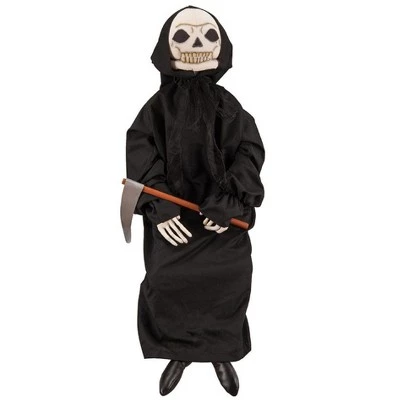 Gallerie II 42" Sitting Grim Reaper Halloween Figure - Black/Gray 1 Gallerie II 42" Sitting Grim Reaper Halloween Figure - Black/Gray