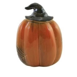 Transpac Halloween 7.0" Jack-O-Lantern Led Light Up Cobweb Pumpkin - Decorative Figurines