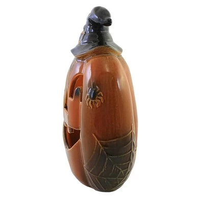 Transpac Halloween 7.0" Jack-O-Lantern Led Light Up Cobweb Pumpkin - Decorative Figurines 2 Transpac Halloween 7.0" Jack-O-Lantern Led Light Up Cobweb Pumpkin - Decorative Figurines - Image 2