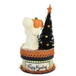 Bethany Lowe Designs Halloween 7.25" Happy Haunting Ghost On Box Jack-O-Lantren Star - Decorative Figurines