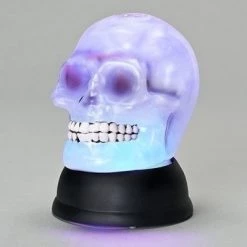 Roman 6" LED Pearl Swirl Skull Battery Operated Halloween Figurine