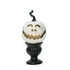 Transpac Resin 11 in. Multicolored Halloween Light Up Pedestal Pumpkin