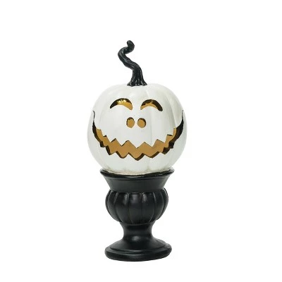 Transpac Resin 11 in. Multicolored Halloween Light Up Pedestal Pumpkin 1 Transpac Resin 11 in. Multicolored Halloween Light Up Pedestal Pumpkin