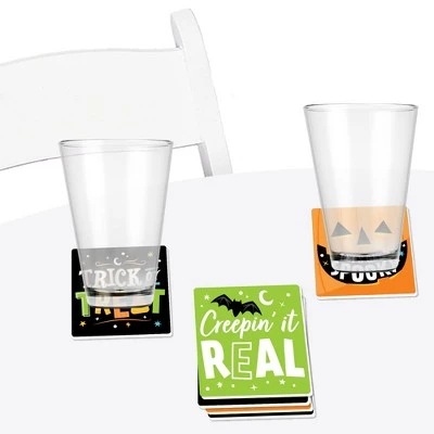 Big Dot of Happiness Jack-O'-Lantern Halloween - Funny Kids Halloween Party Decorations - Drink Coasters - Set of 6 2 Big Dot of Happiness Jack-O'-Lantern Halloween - Funny Kids Halloween Party Decorations - Drink Coasters - Set of 6 - Image 2