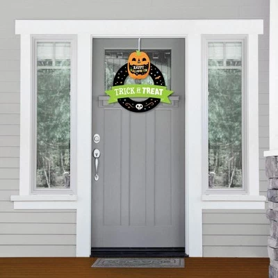 Big Dot of Happiness Jack-O'-Lantern Halloween - Outdoor Kids Halloween Party Decor - Front Door Wreath 1 Big Dot of Happiness Jack-O'-Lantern Halloween - Outdoor Kids Halloween Party Decor - Front Door Wreath