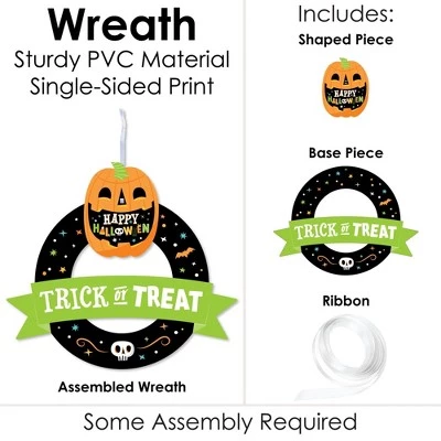 Big Dot of Happiness Jack-O'-Lantern Halloween - Outdoor Kids Halloween Party Decor - Front Door Wreath 3 Big Dot of Happiness Jack-O'-Lantern Halloween - Outdoor Kids Halloween Party Decor - Front Door Wreath - Image 3