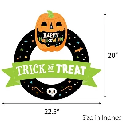 Big Dot of Happiness Jack-O'-Lantern Halloween - Outdoor Kids Halloween Party Decor - Front Door Wreath 4 Big Dot of Happiness Jack-O'-Lantern Halloween - Outdoor Kids Halloween Party Decor - Front Door Wreath - Image 4