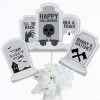 Big Dot of Happiness Graveyard Tombstones - Halloween Party Centerpiece Sticks - Table Toppers - Set of 15