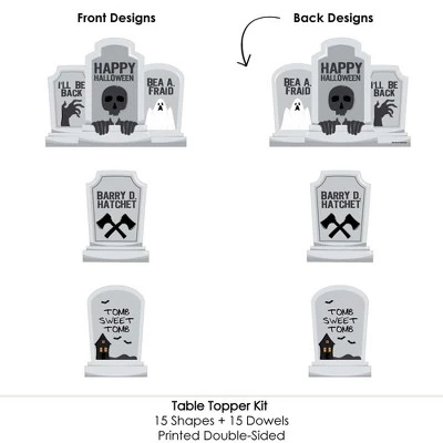 Big Dot of Happiness Graveyard Tombstones - Halloween Party Centerpiece Sticks - Table Toppers - Set of 15 3 Big Dot of Happiness Graveyard Tombstones - Halloween Party Centerpiece Sticks - Table Toppers - Set of 15 - Image 3