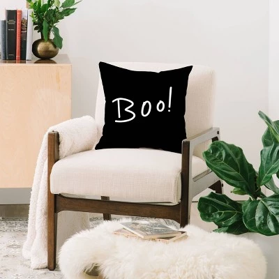 Lisa Argyropoulos 'Halloween Boo' Typography Square Throw Pillow Black - Deny Designs 1 Lisa Argyropoulos 'Halloween Boo' Typography Square Throw Pillow Black - Deny Designs