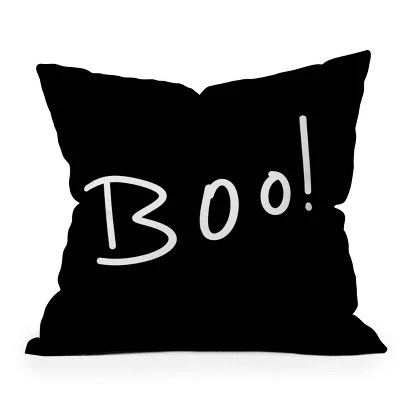 Lisa Argyropoulos 'Halloween Boo' Typography Square Throw Pillow Black - Deny Designs 3 Lisa Argyropoulos 'Halloween Boo' Typography Square Throw Pillow Black - Deny Designs - Image 3