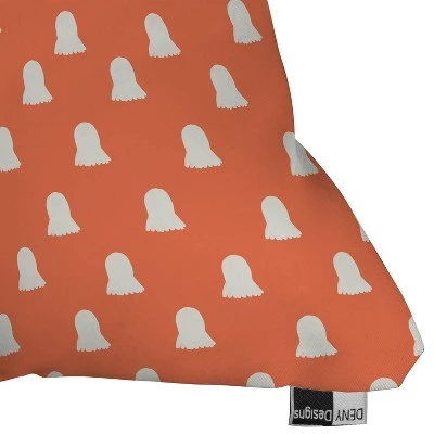 16"x16" Allyson Johnson Cute Ghosts Halloween Square Throw Pillow Orange - Deny Designs 2 16"x16" Allyson Johnson Cute Ghosts Halloween Square Throw Pillow Orange - Deny Designs - Image 2