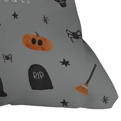 16"x16" Hello Twiggs 'Happy Halloween' Ghosts Square Throw Pillow Gray - Deny Designs 2 16"x16" Hello Twiggs 'Happy Halloween' Ghosts Square Throw Pillow Gray - Deny Designs - Image 2