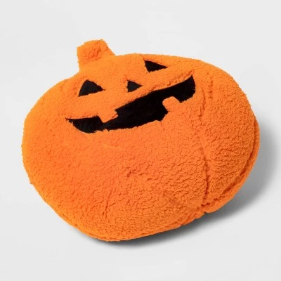 Hyde & EEK! Boutique Sherpa Pumpkin Throw Pillow Orange - Hyde & EEK! Boutique™ 2 Hyde & EEK! Boutique Sherpa Pumpkin Throw Pillow Orange - Hyde & EEK! Boutique™ - Image 2