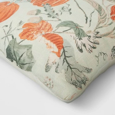 Pumpkin Square Throw Pillow Green/Orange - Threshold™ 3 Pumpkin Square Throw Pillow Green/Orange - Threshold™ - Image 3