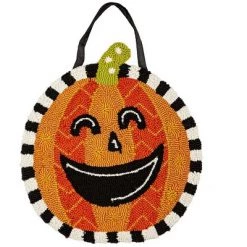 Plow & Hearth Indoor/Outdoor Halloween Jack-O-Lantern Hooked Door Décor