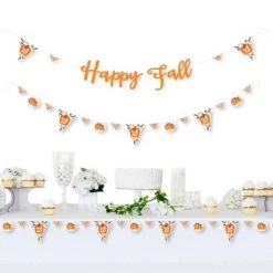 Big Dot of Happiness Fall Pumpkin - Halloween or Thanksgiving Party Letter Banner Decoration - 36 Banner Cutouts and Happy Fall Banner Letters