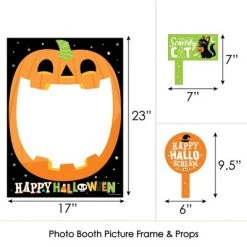 Big Dot of Happiness Jack-O'-Lantern Halloween - Kids Halloween Party Selfie Photo Booth Picture Frame and Props - Printed on Sturdy Material -Halloween Decorations Sales Store unnamed file 3633